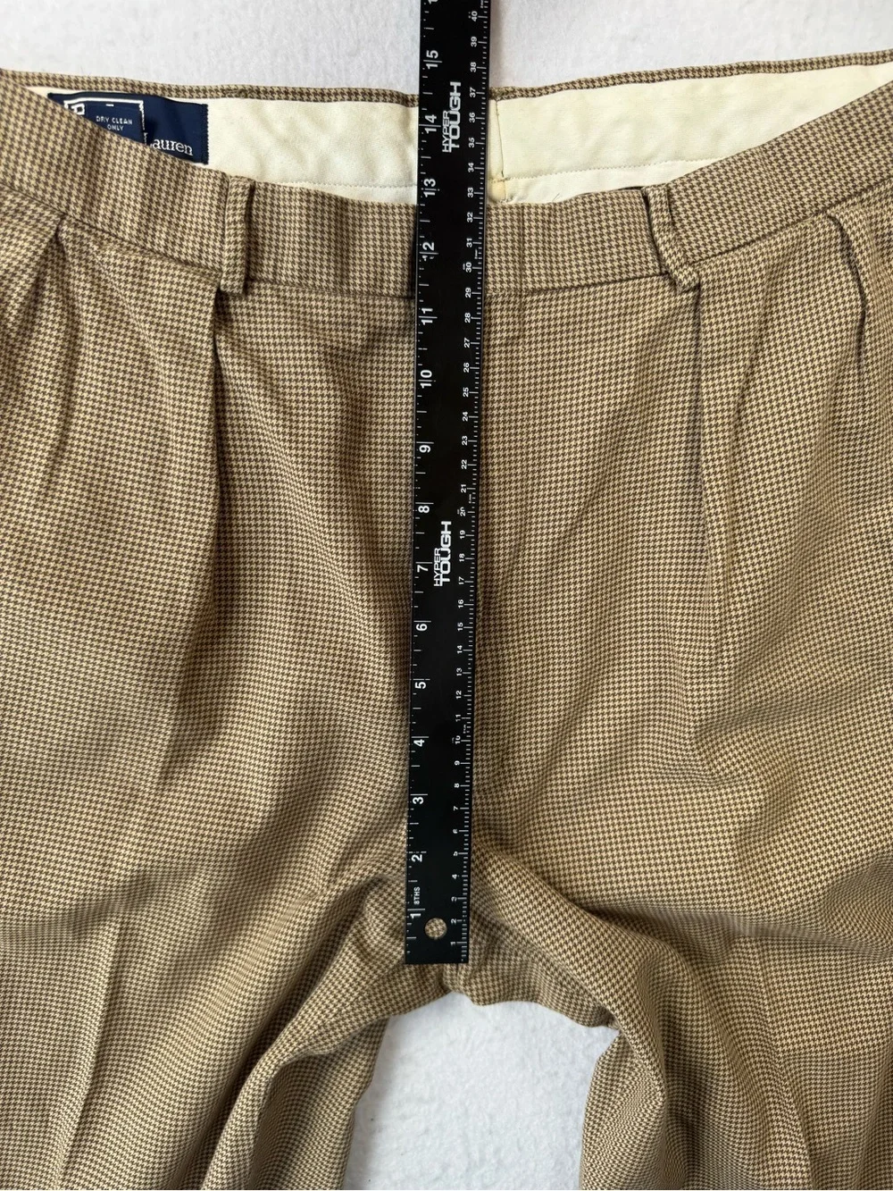 Polo Ralph Lauren Brown Houndstooth Pleated Cuffed‎ Dress Pants